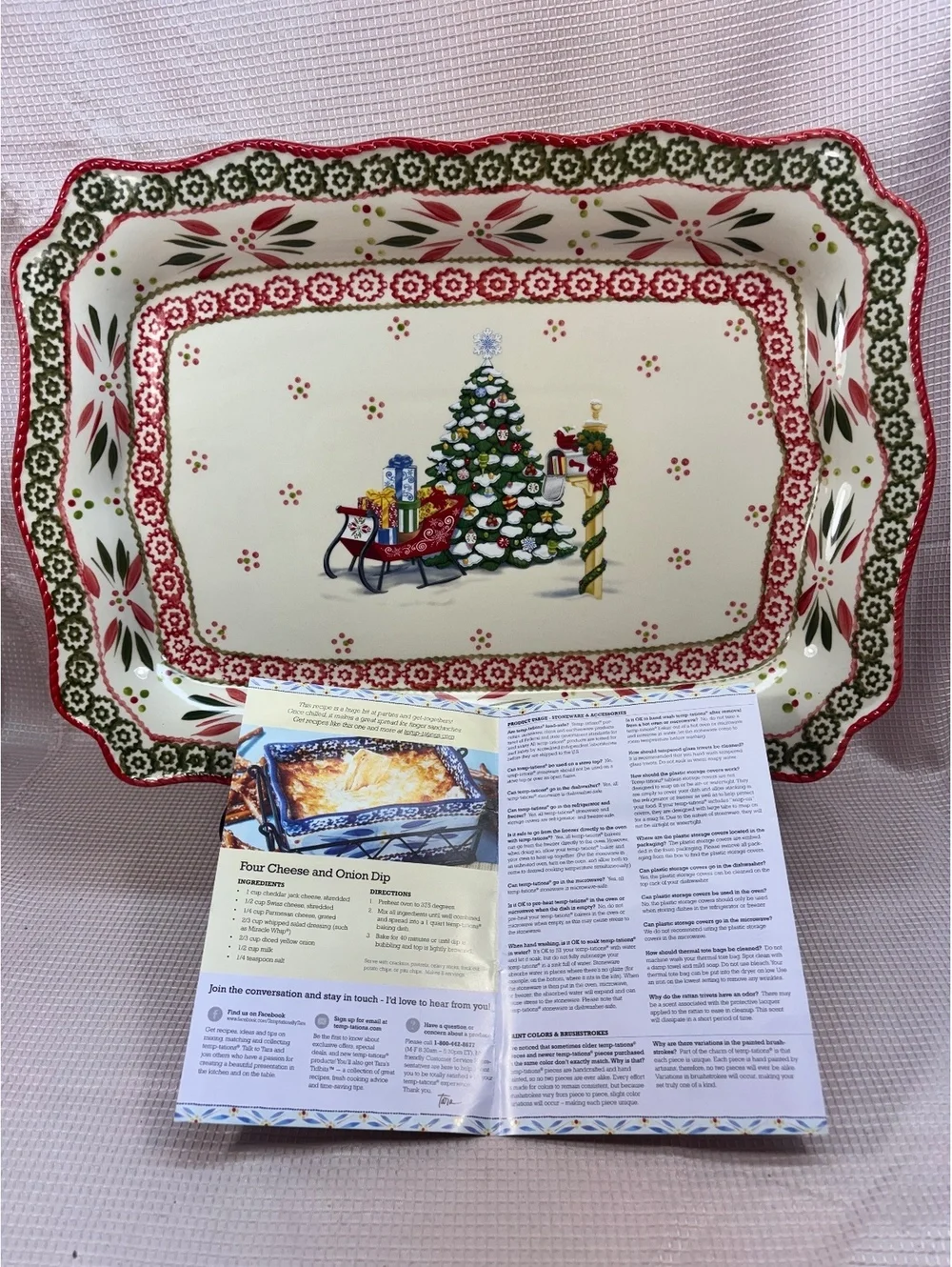 Temp-tations Tara Old World Holiday rectangular serving platter Christmas tree